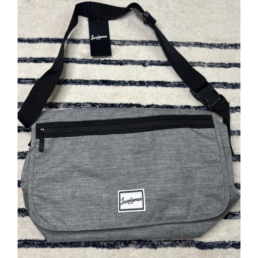 Journeyman Messenger Bag Men's Gray Cell Pocket Flap Closure Shoulder‎ Strap NWT